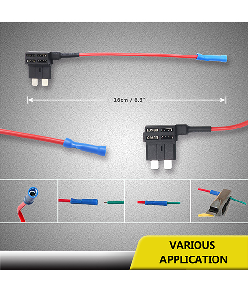 Kit Recoil FT1-10 Portafusibili Aggiuntivi Per Auto - 10 Pezzi Con Fusibili 10A E 20A - Adattatori ATO/ATC