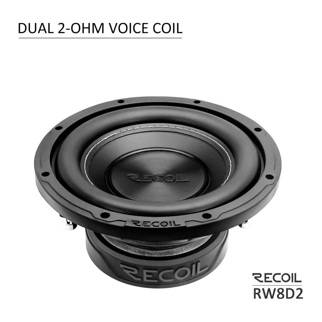 RECOIL RW8D2 8" 400W Car Subwoofer - Dual 2 Ohm Voice Coil For Competition Audio