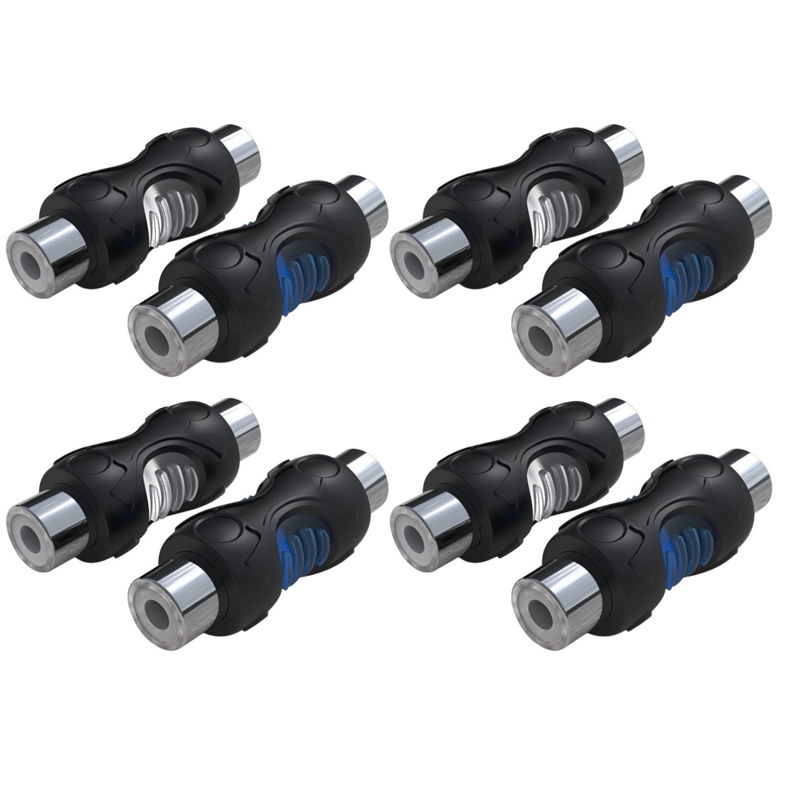 Coupler Rcc RCC-F8 8-Pack RCA Female to RCA Female Coupler, Dual Injection Molded ...