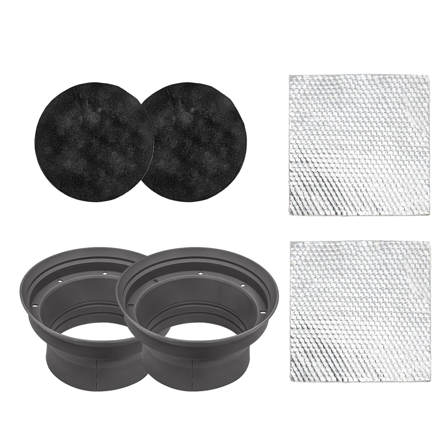 SPB65DM Foldable Silicone 6.5” Car Speaker Baffle Kits with Egg Crate