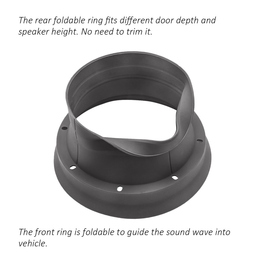 SPB65DM Foldable Silicone 6.5” Car Speaker Baffle Kits with Egg Crate