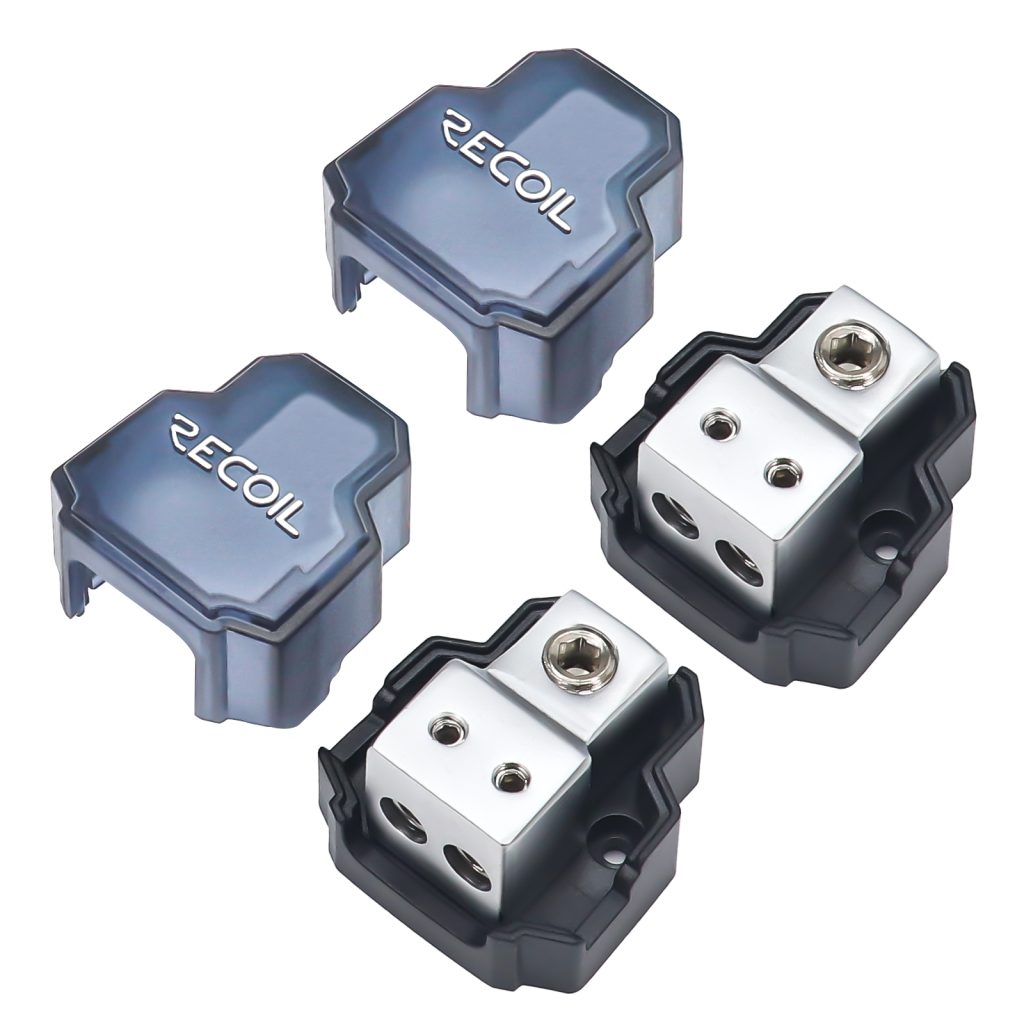 SDB12P 2-Way Mini Power Distribution Block, 1 X 4/8 Gauge In / 2 X 8/10 ...