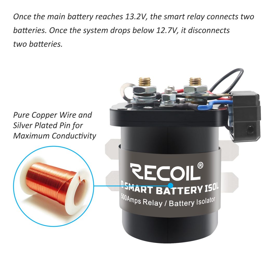 RECOIL 500 Ampère Mobiele Audio Batterij Isolator en Hoge Huidige RECOIL 500 Ampère Mobiele Audio Batterij Isolator en Hoge Huidige