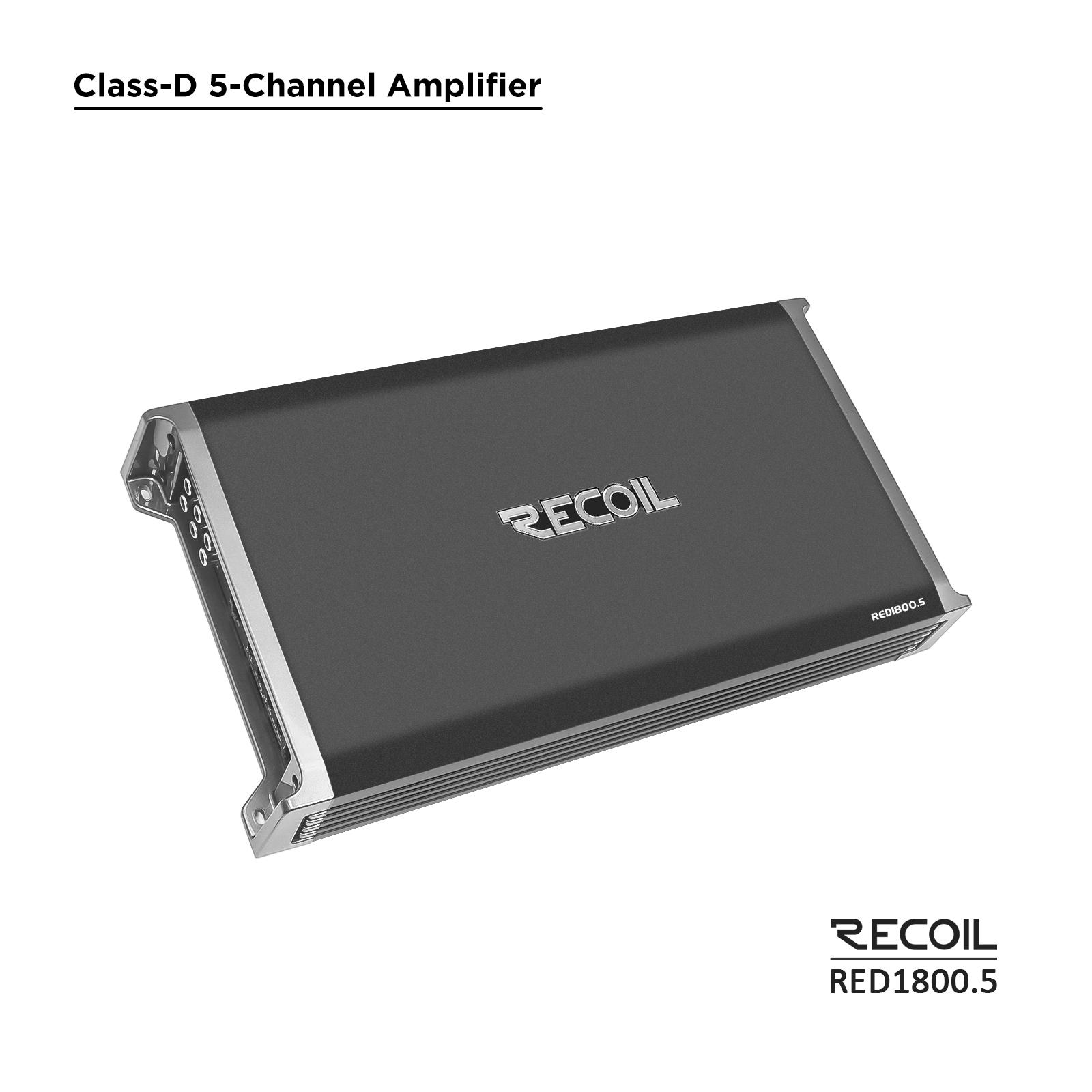 RED1800.5 1,800 Watts Class-D Car Audio 5-Channel Amplifier, Mono 1 Ohm  Stable, Remote Bass Knob Included